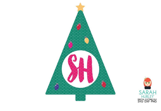 Christmas Tree Monogram SVG Sarah Hurley 