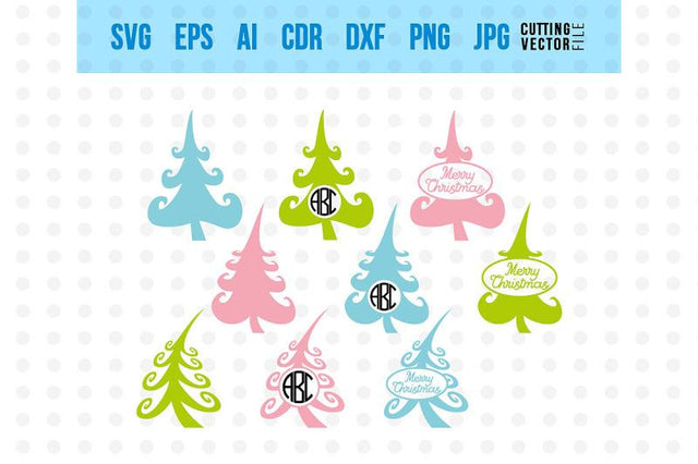 Christmas Tree Monogram SVG SVG VectorSVGdesign 