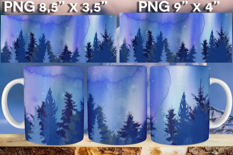 Christmas Tree Mug Sublimation wrap bundle 11oz 15oz Sublimation Natasha Prando 