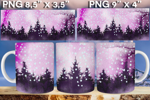 Christmas Tree Mug Sublimation wrap bundle 11oz 15oz Sublimation Natasha Prando 