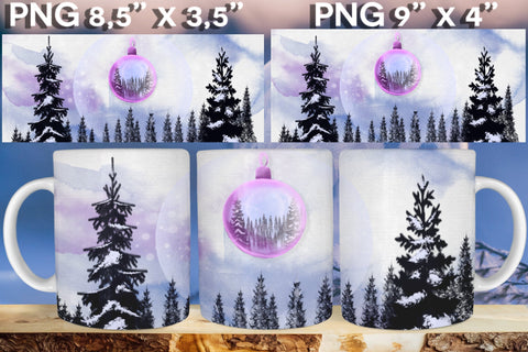 Christmas Tree Mug Sublimation wrap bundle 11oz 15oz Sublimation Natasha Prando 