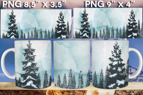 Christmas Tree Mug Sublimation wrap bundle 11oz 15oz Sublimation Natasha Prando 