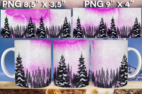 Christmas Tree Mug Sublimation wrap bundle 11oz 15oz Sublimation Natasha Prando 