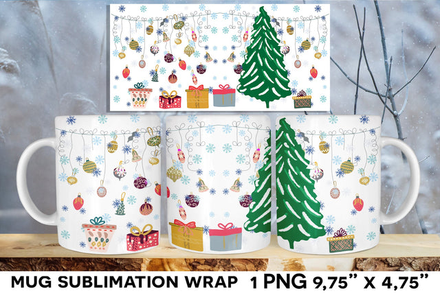 Christmas Tree Mug Sublimation Wrap PNG Sublimation Natasha Prando 