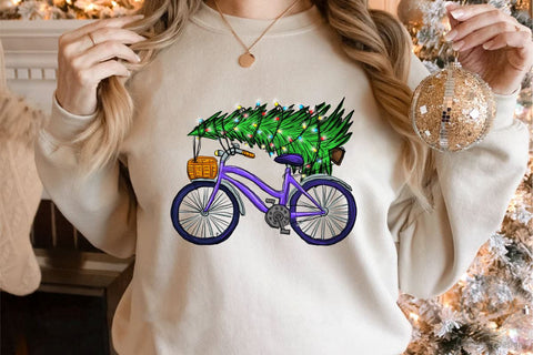 Christmas Tree On Bicycle PNG Sublimation LAM HOANG THUY 
