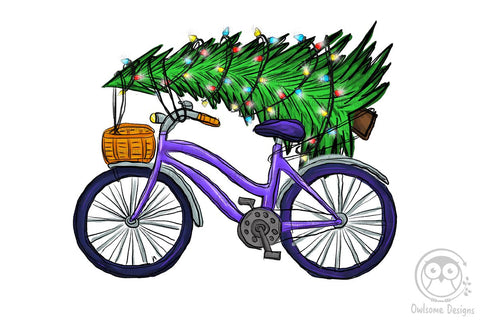 Christmas Tree On Bicycle PNG Sublimation LAM HOANG THUY 