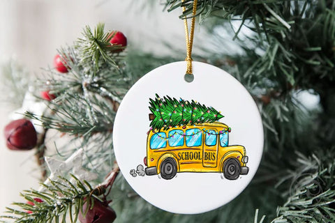 Christmas Tree On School Bus PNG Sublimation LAM HOANG THUY 