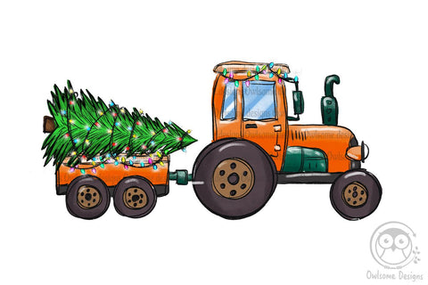 Christmas Tree On The Tractor PNG Sublimation LAM HOANG THUY 