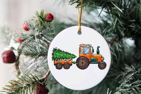 Christmas Tree On The Tractor PNG Sublimation LAM HOANG THUY 