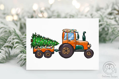 Christmas Tree On The Tractor PNG Sublimation LAM HOANG THUY 