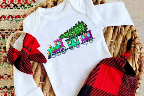 Christmas Tree On The Train PNG Sublimation LAM HOANG THUY 