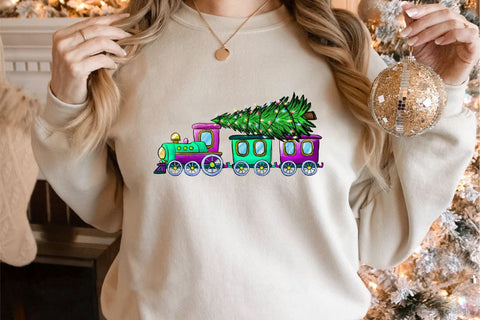 Christmas Tree On The Train PNG Sublimation LAM HOANG THUY 