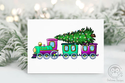 Christmas Tree On The Train PNG Sublimation LAM HOANG THUY 