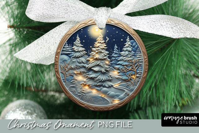 Christmas Tree Ornament 3D Sublimation Design Sublimation OrangeBrushStudio 