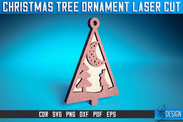 Christmas Tree Ornament Laser Cut SVG | Christmas Laser Cut SVG Design | CNC Files SVG Fly Design 