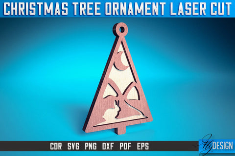 Christmas Tree Ornament Laser Cut SVG | Christmas Laser Cut SVG Design | CNC Files SVG Fly Design 