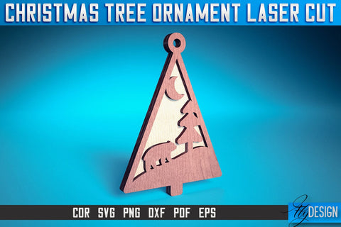 Christmas Tree Ornament Laser Cut SVG | Christmas Laser Cut SVG Design | CNC Files SVG Fly Design 