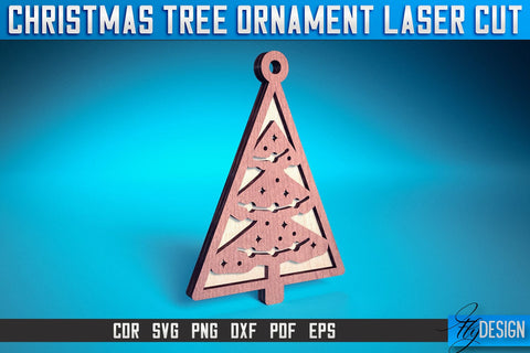 Christmas Tree Ornament Laser Cut SVG | Christmas Laser Cut SVG Design | CNC Files SVG Fly Design 