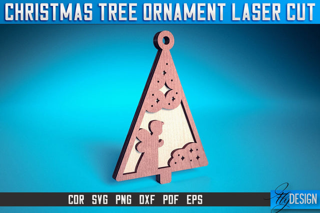 Christmas Tree Ornament Laser Cut SVG | Christmas Laser Cut SVG Design | CNC Files SVG Fly Design 