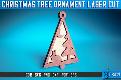 Christmas Tree Ornament Laser Cut SVG | Christmas Laser Cut SVG Design | CNC Files SVG Fly Design 