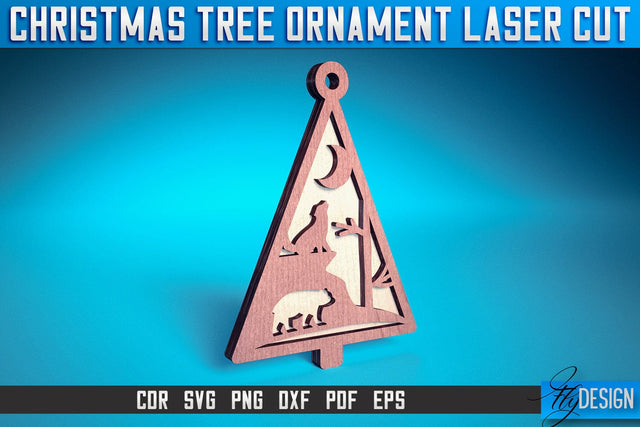 Christmas Tree Ornament Laser Cut SVG | Christmas Laser Cut SVG Design | CNC Files SVG Fly Design 