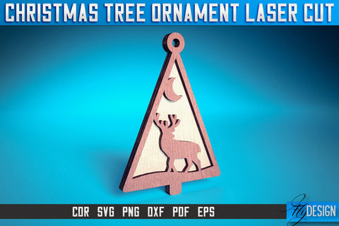 Christmas Tree Ornament Laser Cut SVG | Christmas Laser Cut SVG Design | CNC Files SVG Fly Design 