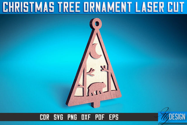 Christmas Tree Ornament Laser Cut SVG | Christmas Laser Cut SVG Design | CNC Files SVG Fly Design 