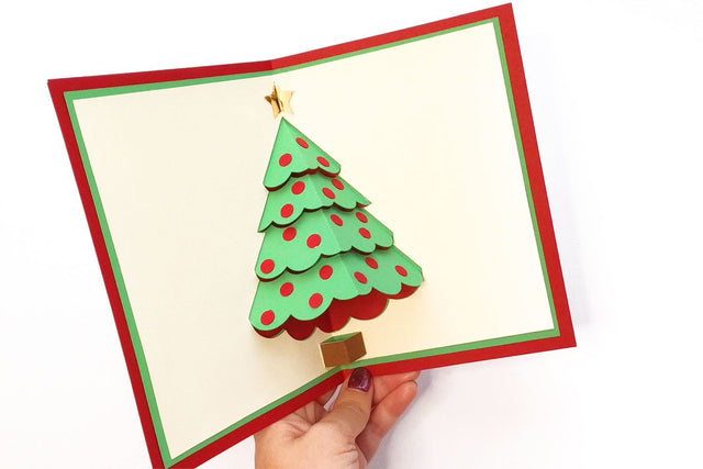 Christmas Tree Pop Up Card SVG 3D Paper Risa Rocks It 