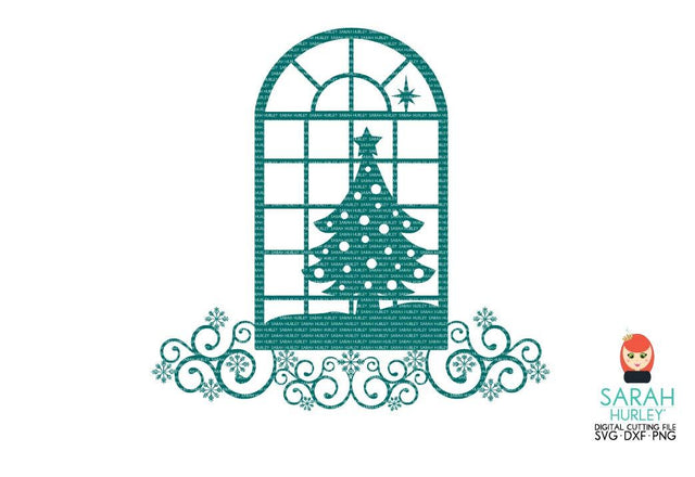 Christmas Tree Scene Window SVG Sarah Hurley 
