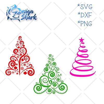 Christmas Tree Set SVG Design Shark 
