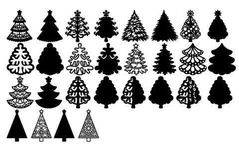 Christmas Tree Silhouette Bundle for Vinyl and Laser Cutting and More SVG Yuliya 