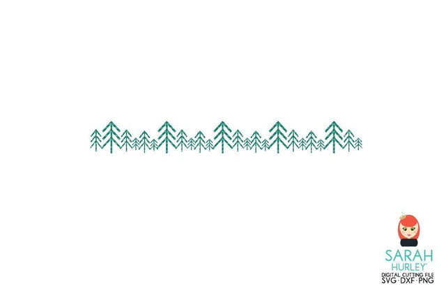 Christmas Tree Sketch Border SVG Sarah Hurley 