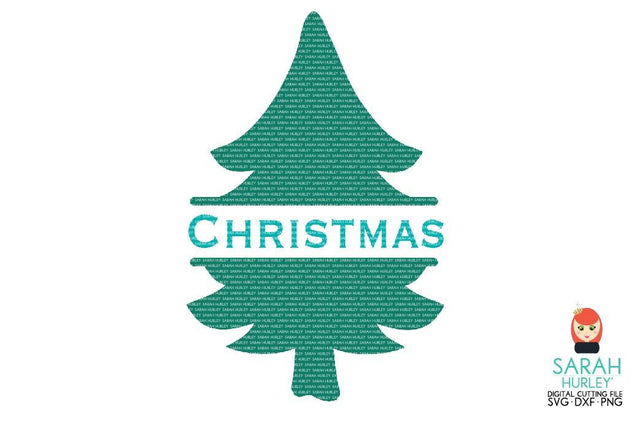Christmas Tree Split Monogram SVG Sarah Hurley 