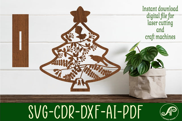 Christmas tree stand, laser cut file, New Zealand birds SVG APInspireddesigns 