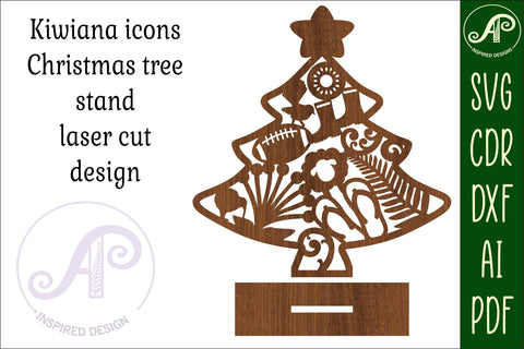 Christmas tree stand, laser cut file, New Zealand icons SVG APInspireddesigns 