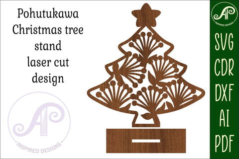 Christmas tree stand, laser cut file, New Zealand Pohutukawa SVG APInspireddesigns 
