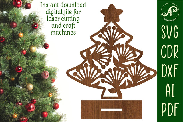 Christmas tree stand, laser cut file, New Zealand Pohutukawa SVG APInspireddesigns 