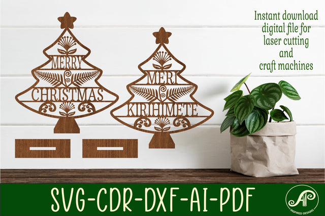 Christmas tree stands, laser cut file, New Zealand theme SVG APInspireddesigns 