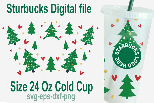 Christmas tree Starbucks cold cup svg, Funny Starbucks svg, Christmas starbucks svg SVG Isabella Machell 
