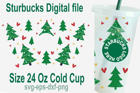 Christmas tree Starbucks cold cup svg, Funny Starbucks svg, Christmas starbucks svg SVG Isabella Machell 