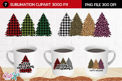 Christmas tree sublimation clipart SVG Cute files 