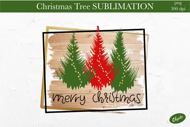Christmas Tree Sublimation PNG. Merry Christmas With Tree Sublimation Olga Terlyanskaya 