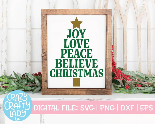 Christmas Tree Subway Art | Holiday SVG Cut File SVG Crazy Crafty Lady Co. 