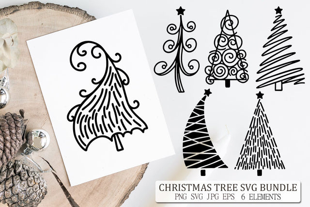 Christmas Tree SVG Bundle | Doodle Winter Designs SVG Pfiffen's World 