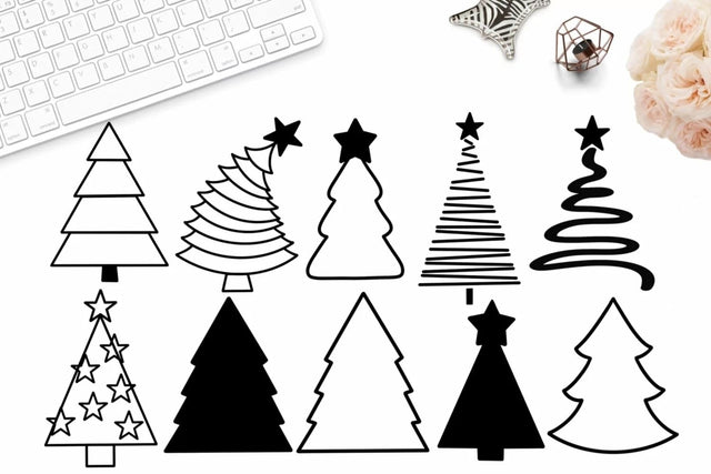Christmas Tree SVG Bundle, Hand Lettered SVG SVG AnitaAlyiaLettering 