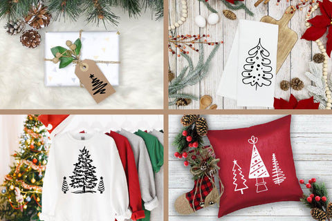Christmas Tree SVG Bundle, Xmas Trees Clip art SVG Paper Switch 