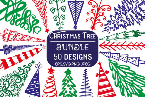 Christmas Tree SVG Bundle, Xmas Trees Clip art SVG Paper Switch 