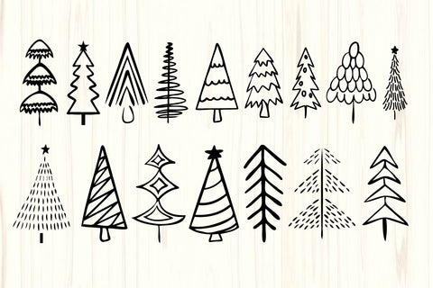 Christmas Tree SVG Bundle, Xmas Trees Clip art SVG Paper Switch 