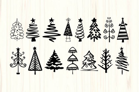 Christmas Tree SVG Bundle, Xmas Trees Clip art SVG Paper Switch 