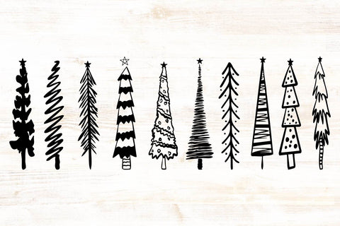 Christmas Tree SVG Bundle, Xmas Trees Clip art SVG Paper Switch 